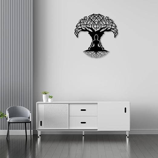 Buddha Under Tree Wall Hanging Arts Home Decor, Durable, good ambience Metal Wall Art For Bedroom,Living Room,Drawing room,Hotel,Office,Home Garden - My Store