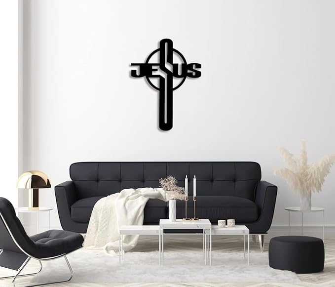 Jesus Metal Wall Art | Jesus Cross Wall Hanging | Religious Metal Wall Sculpture | Christian Home Decor | Faith-Inspired Metal Art Work. BLIND SHOP JAIPUR