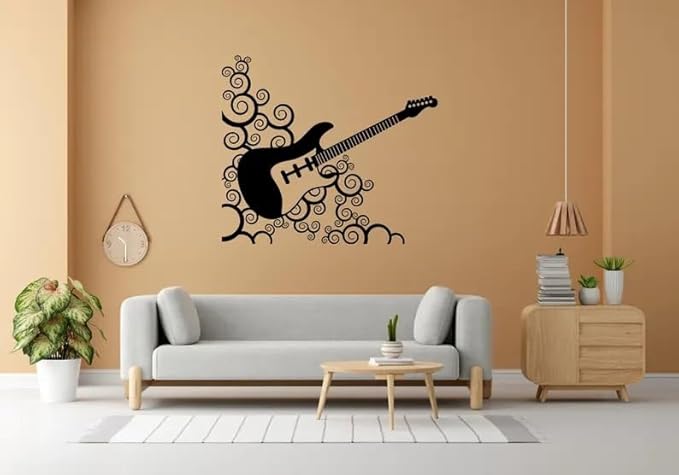 Guitar Theme Metal Wall Decor, Guitarist Metal Wall Art, Musician Metal Line Art Decor, Guitar Player Theme Wall Sign, Metal Wall Art - My Store