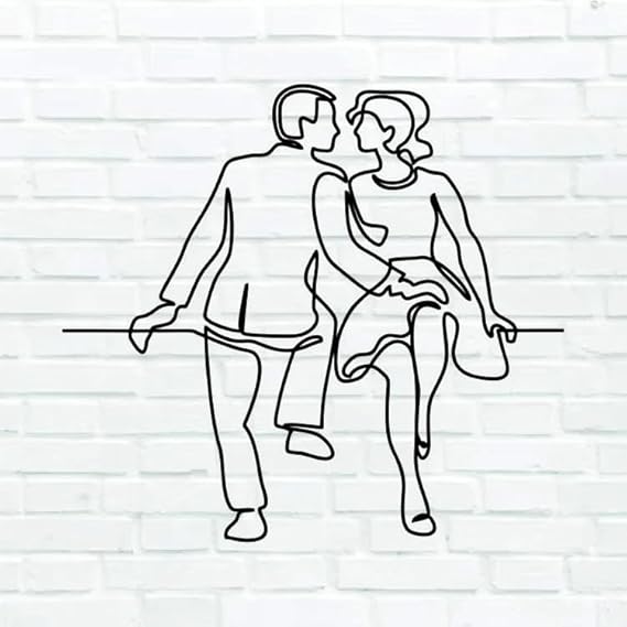 BLIND SHOP Couple Goals Line Metal Wall Décor