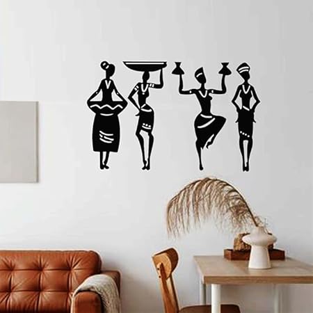 BLIND SHOP Women 4 Pcs Wall Decor Art, Hall Decoration Items For Living Room, Office, Drawing Room, Bedroom (Small, Black)