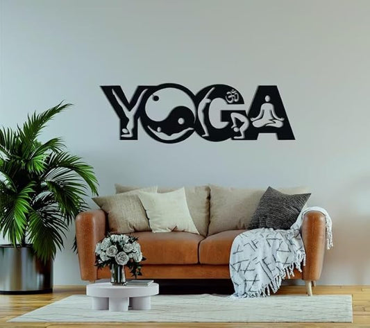 Yoga Metal Wall Art, Wall Art Gift For Yoga Lover, Yoga Metal Sign, Yoga Metal Wall Decor, Yoga Studio Decoration,Namaste Yoga Metal Decor - My Store