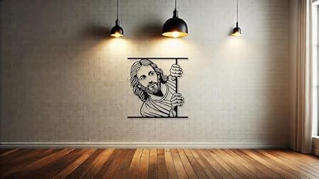 Funny Jesus Peeking Metal Art Sign-I Saw That Art Unique Religious Baptism Christmas Gifts