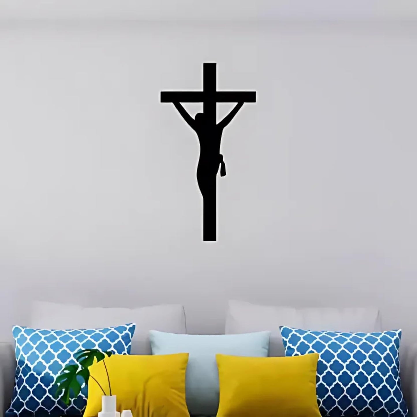 Jesus Christ Cross Wall Tattoo | Religious Faith Wall Decoration BLIND SHOP JAIPUR