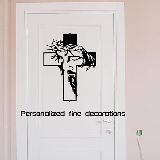 Carved Wall Cross for Church & Home Decor - Unique Black Crucifix with Intricate Patterns for Baptism & Religious Occasions | Christian Wall Art, Faith Decor