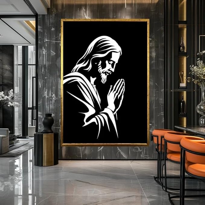 Jesus Decor Unique Wall Decor Church Wall Art Gift for Christian Christmas Gift Canvas Wall Decor Housewarming Gift Framed Artwork Wall Art - My Store