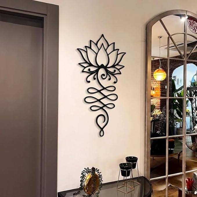 Lotus Flower Metal Wall Art, Yoga Studio Wall Decor, Floral Hangings, Outdoor Garden Wall Decor, Housewarming Gift that Brings Luck to Home - My Store