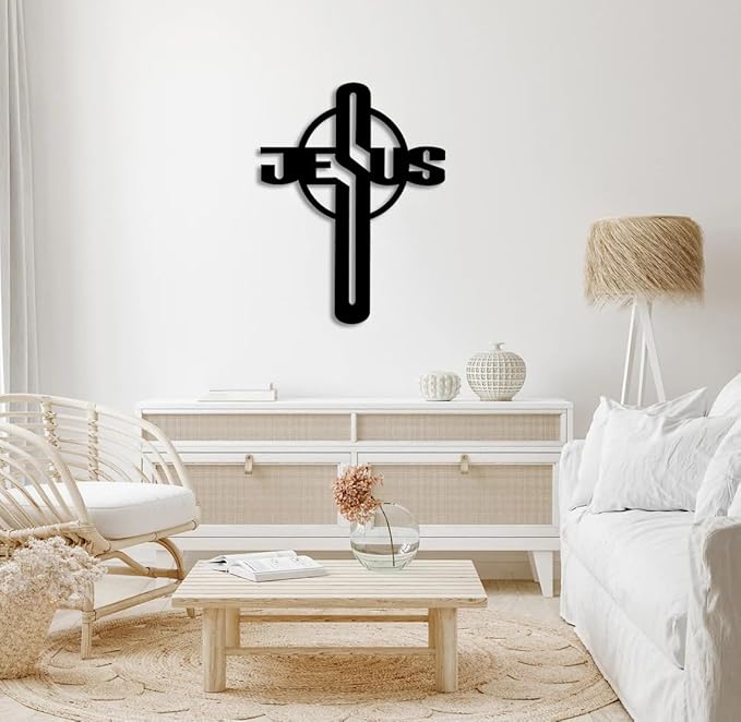 Jesus Metal Wall Art | Jesus Cross Wall Hanging | Religious Metal Wall Sculpture | Christian Home Decor | Faith-Inspired Metal Art Work. BLIND SHOP JAIPUR
