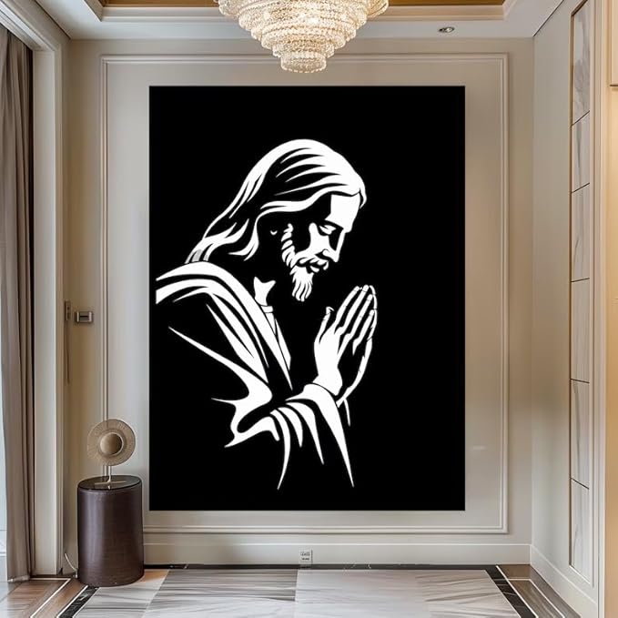 Jesus Decor Unique Wall Decor Church Wall Art Gift for Christian Christmas Gift Canvas Wall Decor Housewarming Gift Framed Artwork Wall Art - My Store