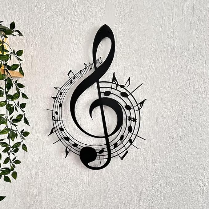Metal Wall Art Music Notes Decor, For Music Lovers with Clef Wall Hanger, Gift for Musicians Interior - Outdoor Sign, Birthday gifts - My Store