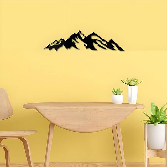 Mountain Metal Wall Hanging Arts Home Decor, Durable, Good ambience Metal Wall Art for Bedroom,Living Room,Drawing Room,Hotel,Office,Home Garden (23.7 inch x 6 inch, Black) - My Store
