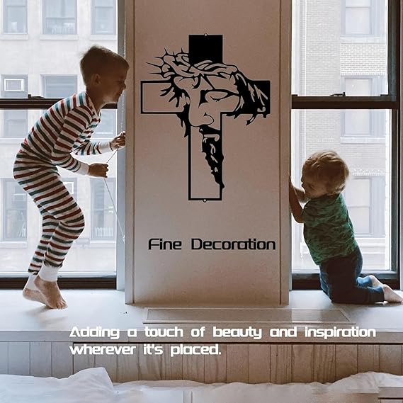 Carved Wall Cross for Church & Home Decor - Unique Black Crucifix with Intricate Patterns for Baptism & Religious Occasions | Christian Wall Art, Faith Decor