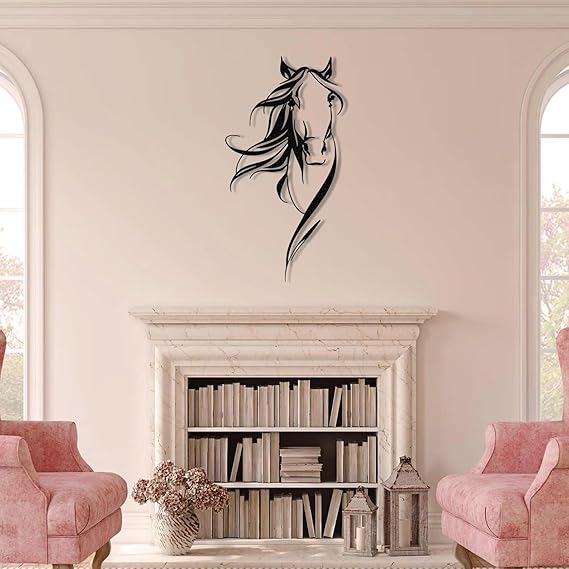 BLIND SHOP Horse Head Metal Wall Art, Metal Horse Sign Metal Wall Art Elegant Horse Horse Gifts Horse Gift Horse Lover Gift Metal Sign Extra Large Art