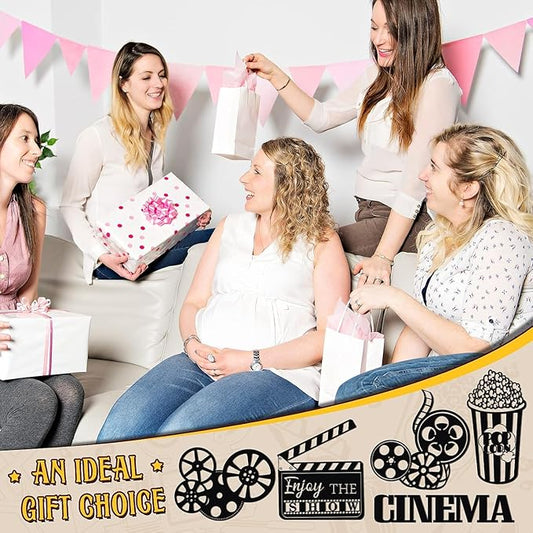 5 Pieces Metal Movie Theater Decor Set - Home Movie Theater Room Decor, Cinema & Popcorn Wall Art, Metal Movie Reel Wall Sign, Theater Action Sign for Movie Theme Party Decorations, Home Office & Studio Decor - My Store