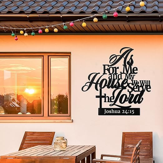 As For Me And My House Sign – Metal Bible Verses Wall Decor As For Me And My House Christian Wall Decor (Black 02) BLIND SHOP JAIPUR