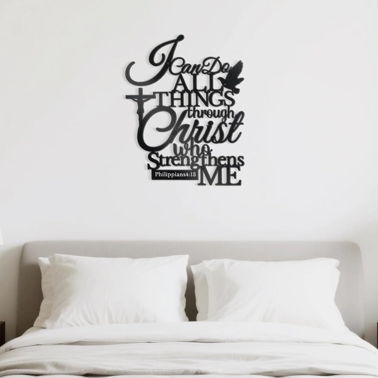 I Can Do All Things Through Christ Metal Wall Decor (Black) E-57