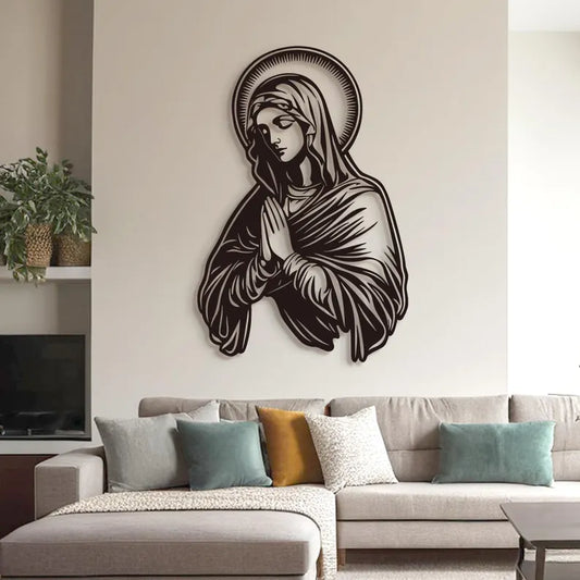 BLIND SHOP- Mary Metal Wall Art: Christian Home Decor | Faith-Based Home Decor for Weddings, Parties & Meditation