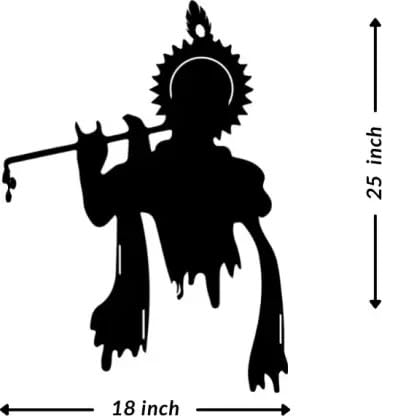 Krishna Metal Wall Art - Wall Decoration | Wall Hanging (18x25 inch) (25 inch X 18 inch, Black) - My Store