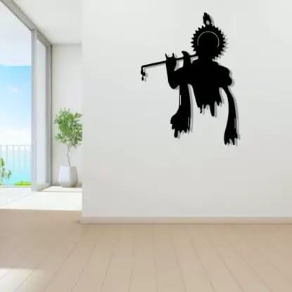 Krishna Metal Wall Art - Wall Decoration | Wall Hanging (18x25 inch) (25 inch X 18 inch, Black) - My Store