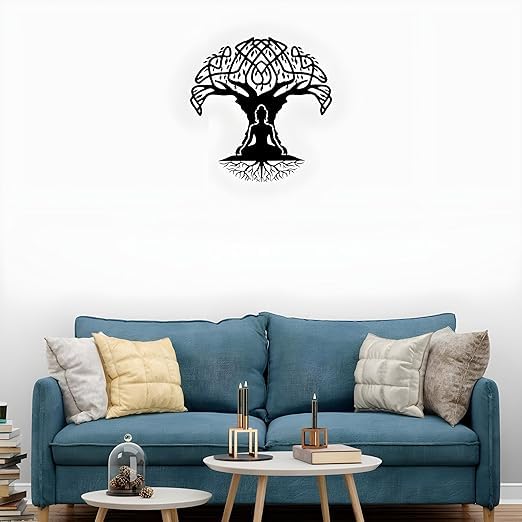 Buddha Under Tree Wall Hanging Arts Home Decor, Durable, good ambience Metal Wall Art For Bedroom,Living Room,Drawing room,Hotel,Office,Home Garden - My Store