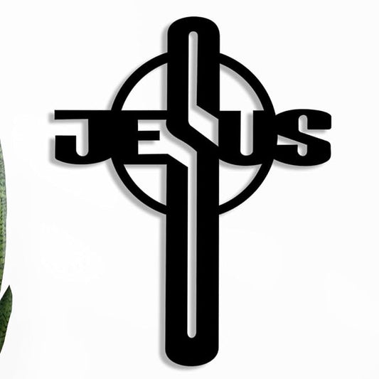 Jesus Metal Wall Art | Jesus Cross Wall Hanging | Religious Metal Wall Sculpture | Christian Home Decor | Faith-Inspired Metal Art Work. BLIND SHOP JAIPUR