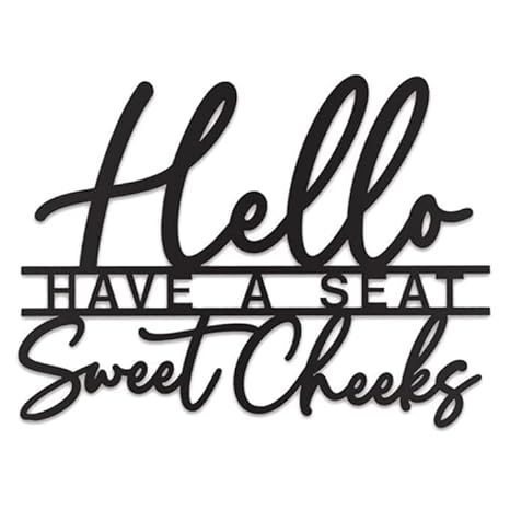 Hello Sweet Cheeks METAL WALL (15x11 cm) Modern Black Rectangular Tabletop Decorative Sign