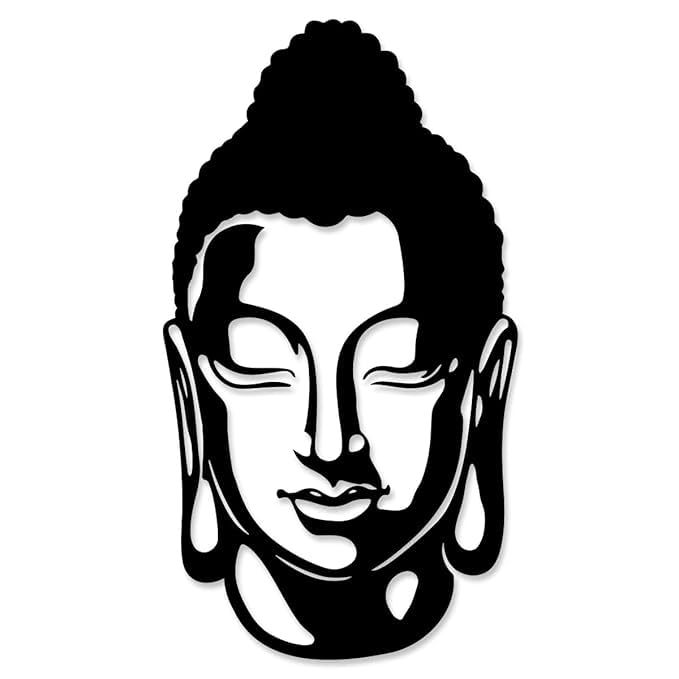 Metal Buddha Sculpture Wall Art -Black Showpiece for Living Room, Office, Bedroom, and Kitchen -Hanging Decor - My Store