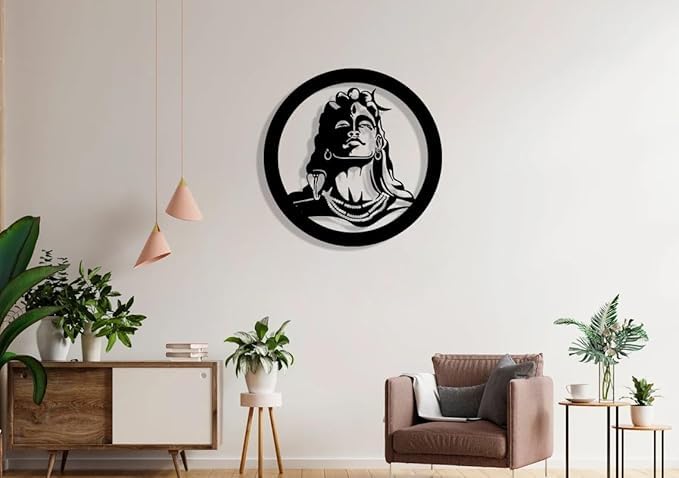 Lord Shiva 3D Metal Wall Art Decor - Modern Matte Finish Wall Hanging - Scratch & Rust Free for Living Room, Bedroom, Office, Balcony, Gallery - My Store