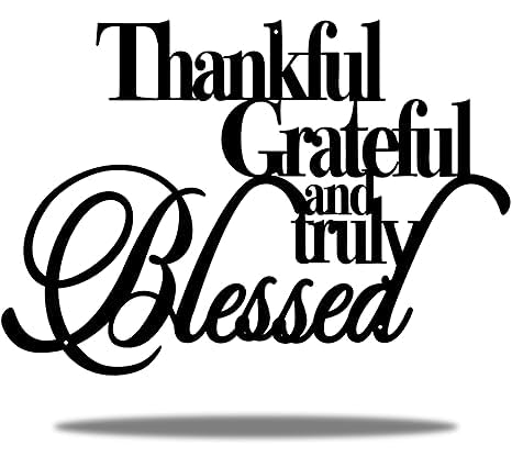 BLIND SHOP Blessed Wall Decor – Home Thankful Iron Wall Decor Blessed Wall Signs for Home Decor Entry Way