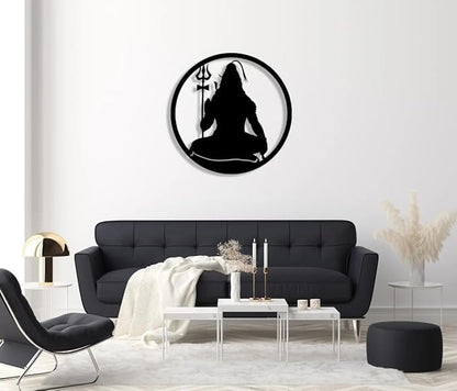 Lord Shiva sitting Wall Art Metal Lord Shiva Metal Wall Decor Lord Shiva Living Room Wall Art Gold Bedroom Wall Decor - My Store