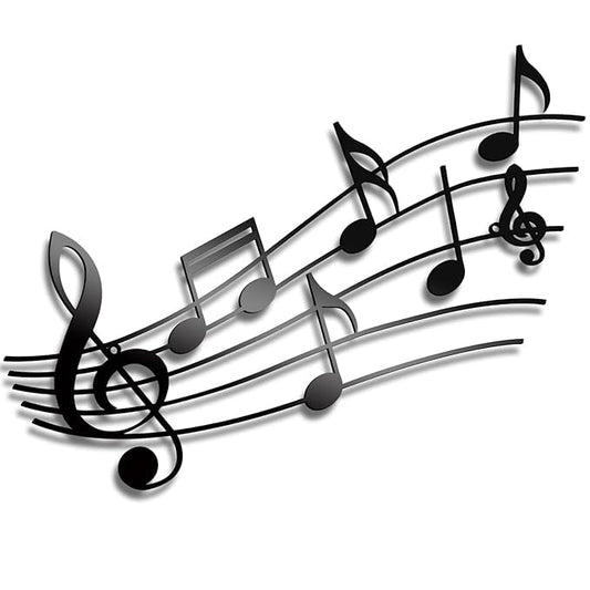 Music Note Wall Decor - Vintage Metal Music Notes Wall Art for Living Room, Bedroom, Front Porch - Black Hanging Sign - My Store