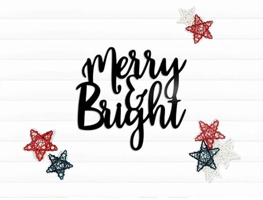 Merry and Bright Christmas Sign | Holiday Decor | Holiday Door Hanger | Metal Wall Art