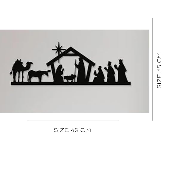 BLIND SHOP Nativity Metal Wall Decor, Nativity, Nativity Sign, Nativity Star, Jesus, Jesus, Christian, Christian Art, Christmas, Gift (40x15x1.5