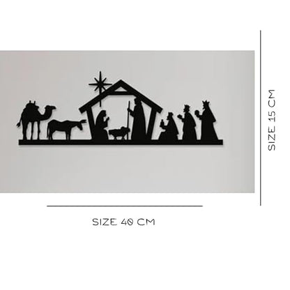BLIND SHOP Nativity Metal Wall Decor, Nativity, Nativity Sign, Nativity Star, Jesus, Jesus, Christian, Christian Art, Christmas, Gift (40x15x1.5