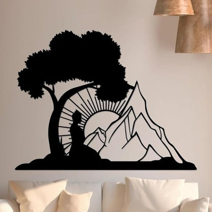 BLIND SHOP Metal Buddha Wall Art, Meditation Decor, Zen Wall Art, Yoga Lover Gift, Spiritual Wall Art, Asian Wall Art, Yoga Sign, Relaxing Wall Art - My Store