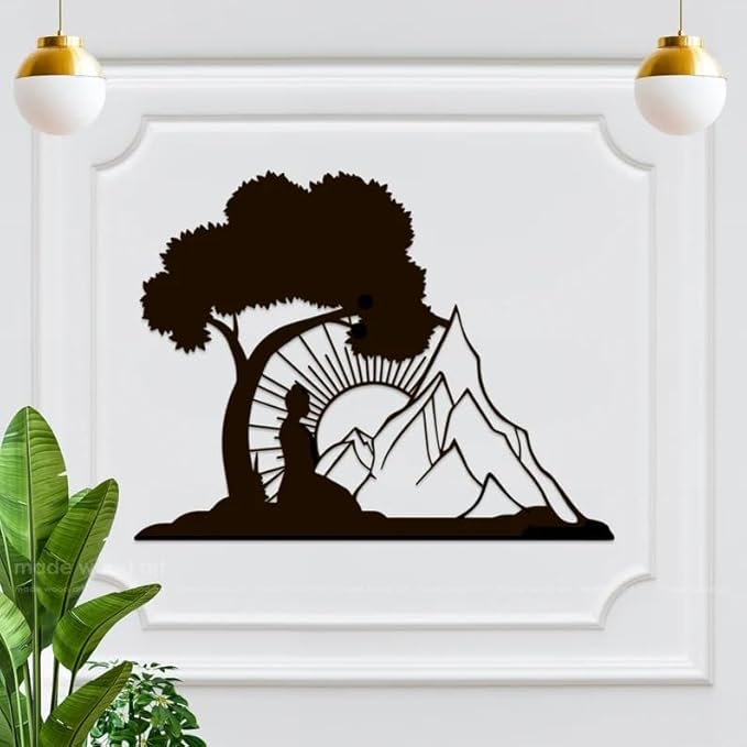 Metal Buddha Wall Art, Meditation Decor, Zen Wall Art, Yoga Lover Gift, Spiritual Wall Art, Asian Wall Art, Yoga Sign, Relaxing Wall Art - My Store