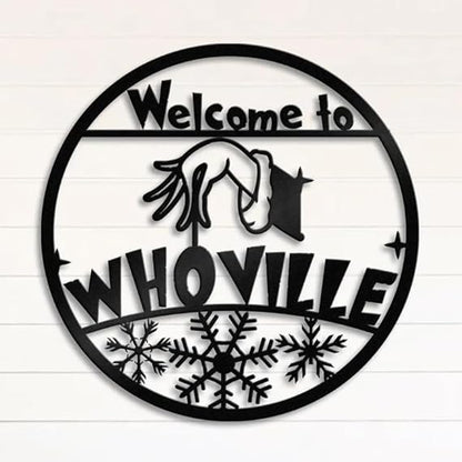 BLIND SHOP Welcome to Whoville Grinch Home Decor - Grinch Funny Hands Sign - Xmas Holiday - Gifts for New Home - Grinch Metal Decor - Grich Christmas