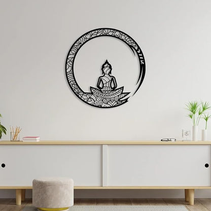 Buddha Worship beautiful | Home Decor Wall Hanging Decor for Living Room | Pooja Room - My Store