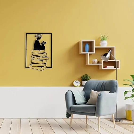 BLIND SHOP Novel,Library Metal Wall Hanging Arts Home Decor, Durable, good ambience Metal Wall Art For Bedroom,Living Room,Drawing room,Hotel,Office,Home