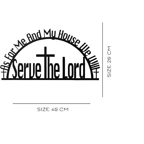 As For Me And My House Sign – Metal Bible Verses Wall Decor As For Me And My House Christian Wall Decor (Black) 40X20X1.5 CM