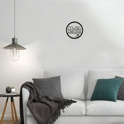 Music Please Designer Wood Wall Hanging - Decorative Home Wall Decor for Living Room - Modern Wooden Hanger for Stylish Decoration BLIND SHOP JAIPUR