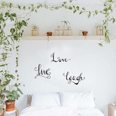 3 Pieces (42x42cm) Black Metal Letter Sign Decor 'Live Laugh Love' Wordart Wall Art Decor for Home Indoor Outdoor Bedroom Living Room Bathroom and Office