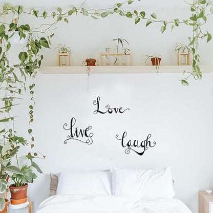 3 Pieces (42x42cm) Black Metal Letter Sign Decor 'Live Laugh Love' Wordart Wall Art Decor for Home Indoor Outdoor Bedroom Living Room Bathroom and Office