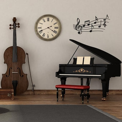 Music Note Wall Decor - Vintage Metal Music Notes Wall Art for Living Room, Bedroom, Front Porch - Black Hanging Sign - My Store