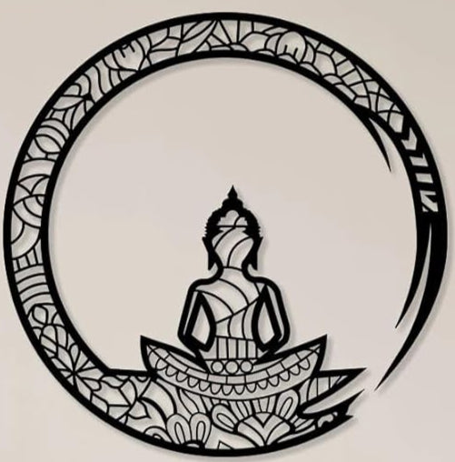 Buddha Worship beautiful | Home Decor Wall Hanging Decor for Living Room | Pooja Room - My Store