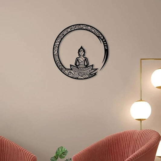 Buddha Worship beautiful | Home Decor Wall Hanging Decor for Living Room | Pooja Room - My Store