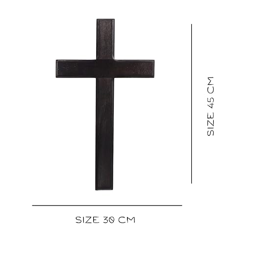 BLIND SHOP METAL CROSS Wall Hanging – Rustic Jesus Cross Decoration, Wall Mounted Christian Cross Ornament, Faith-Based Home Decor for Weddings, Parties & Meditation (45x30x1.5 CM)