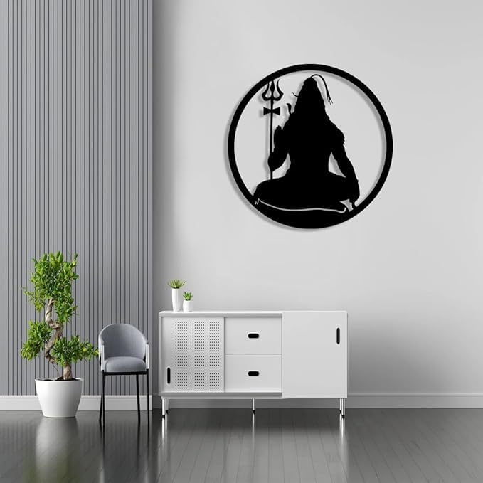 Lord Shiva sitting Wall Art Metal Lord Shiva Metal Wall Decor Lord Shiva Living Room Wall Art Gold Bedroom Wall Decor - My Store