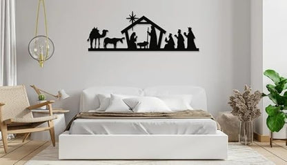 BLIND SHOP Nativity Metal Wall Decor, Nativity, Nativity Sign, Nativity Star, Jesus, Jesus, Christian, Christian Art, Christmas, Gift (40x15x1.5