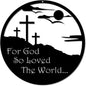 BLIND SHOP For God So Loved The World Metal Wall Sign - Inspirational John Bible Verse Wall Art, Christian Faith Cross Decor, Religious Metal Hanging Accent, Christianity Home Decoration